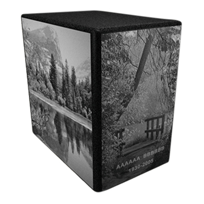 Black & White Forest Cremation Urn